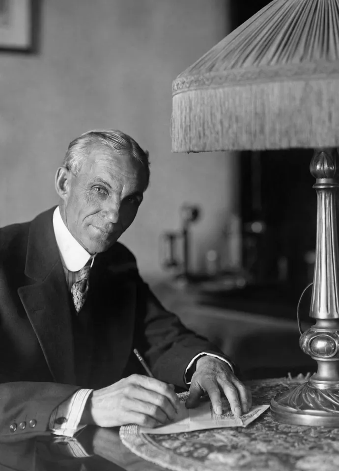 Henry Ford at his desk, photographic portrait